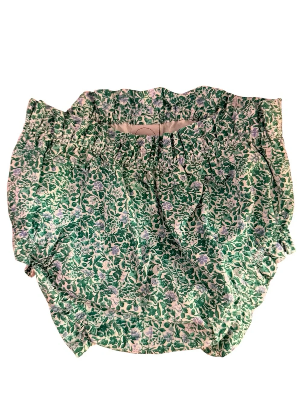 Pepa London Green Floral Print Bloomers Diaper Cover, size 2Y